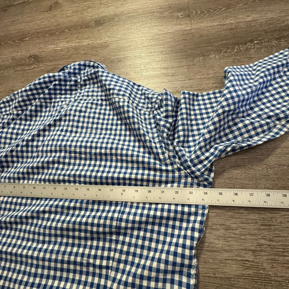 Banana Republic Shirt Mens XL Blue Cotton Gingham Grant Preppy Business Casual